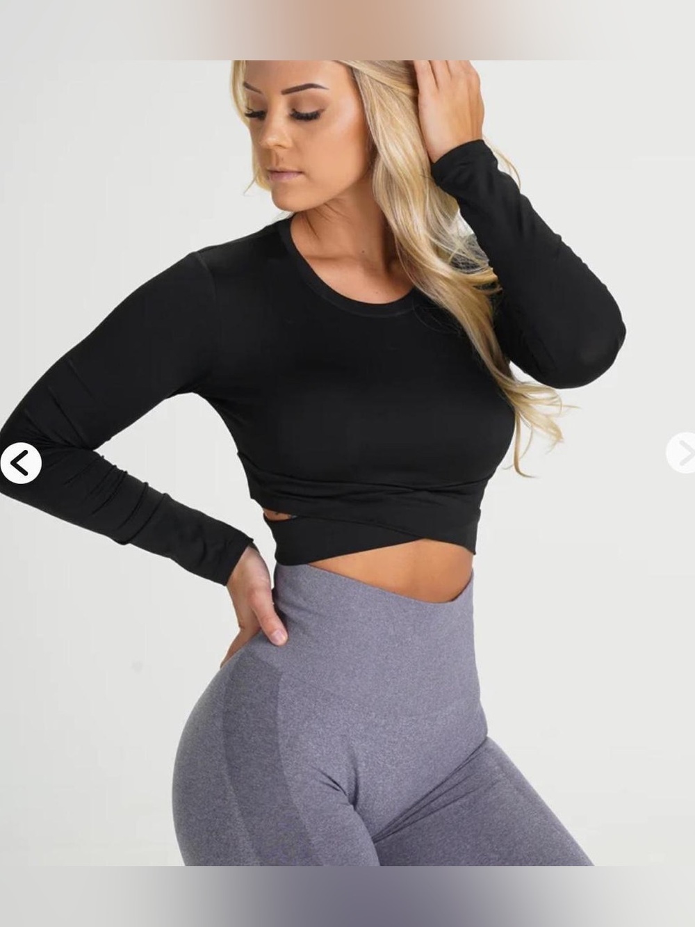 NVGTN, black longsleeve athletic crop top